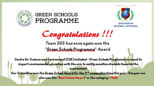 Green School Award Certificate